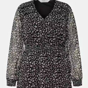 Skull Leopard Print Sheer Layered Maxi Dress